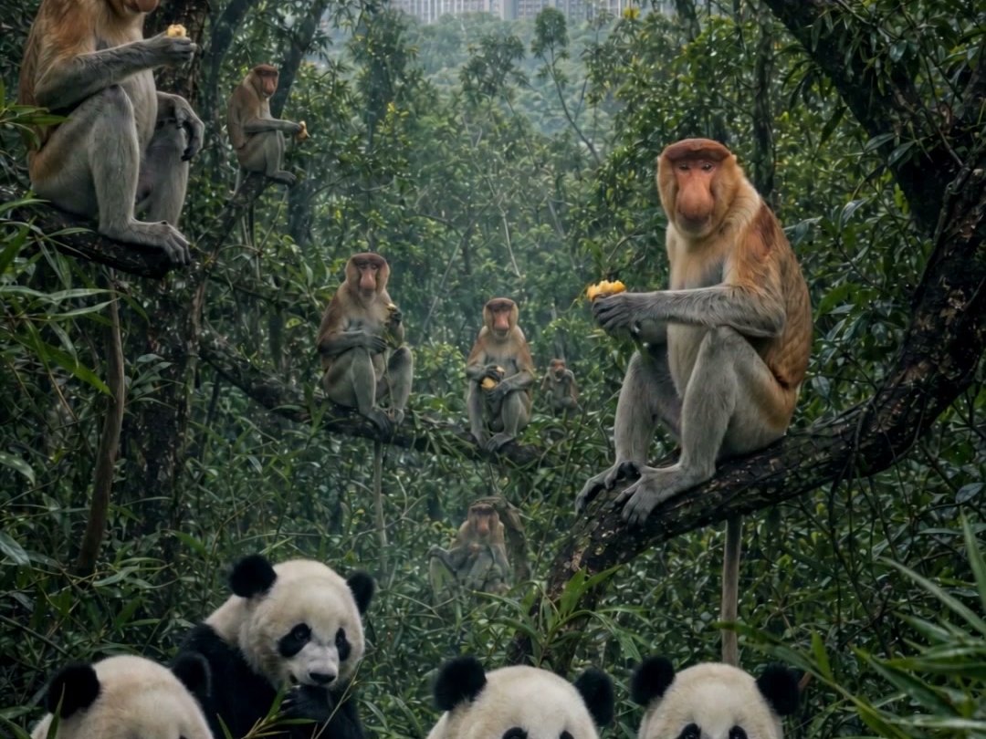 AI stitch: surreal scene composite